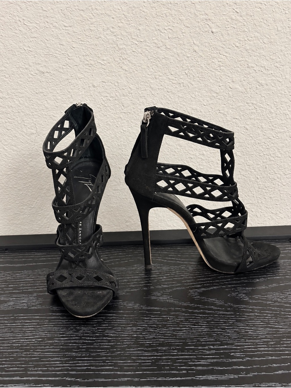 Black Strappy High Heel Sandals